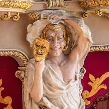 King’s Theatre, Edinburgh, United Kingdom: outside London: Male Figure with Mask Closeup
