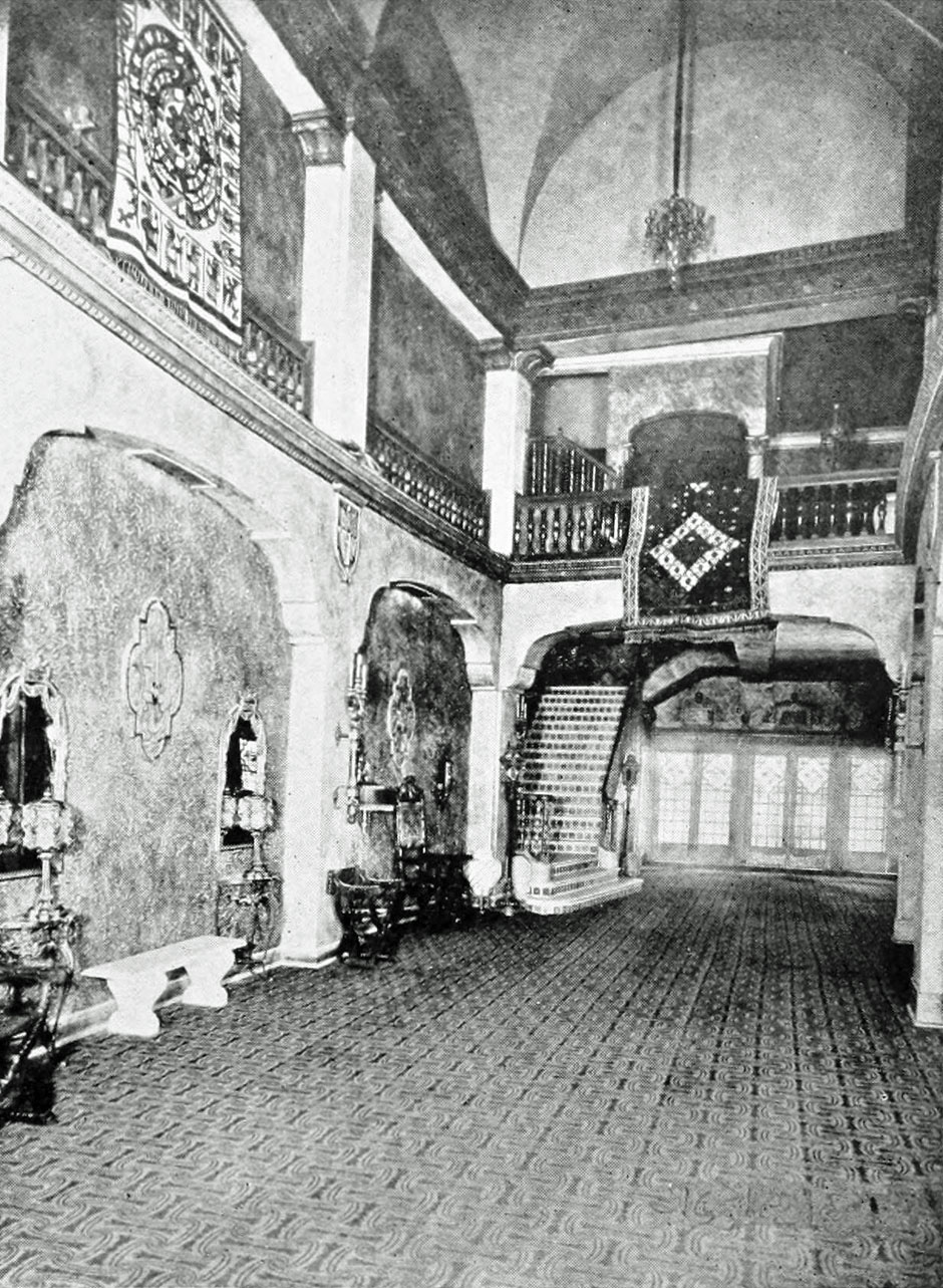 A cloister promenade of tile and stone, Palace Theatre, Wichita, Kansas.