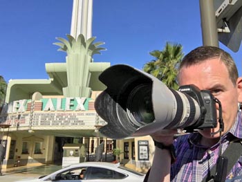 Mike photographing the Alex Theatre in Glendale