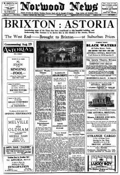 Full-page spread on the theatre’s opening, as printed in the 16th August 1929 edition of <i>The Norwood News</i> (3.2MB PDF)