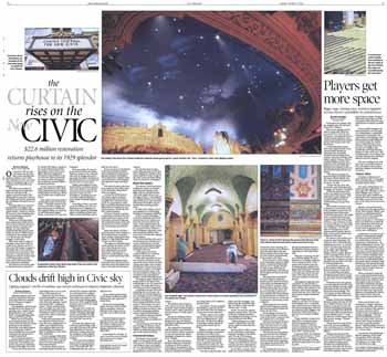 Five-page color feature on the theatre’s expansion and renovation completed in late 2002, as reported in the 27th October 2002 edition of the <i>Akron Beacon Journal</i> (3.9MB PDF)