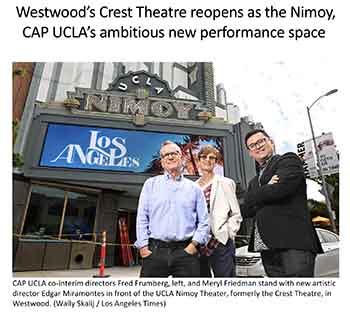 News of the theatre’s upcoming reopening, as printed in the 1st September 2023 edition of the <i>Los Angeles Times</i> (250KB PDF)