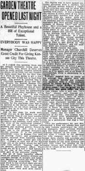 News of the theatre’s opening, as printed in the 20th August 1912 edition of <i>The Kansas City Post</i> (800KB PDF)