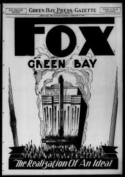 22-page feature on the theatre’s opening, as printed in the 13th February 1930 edition of <i>The Green Bay Press-Gazette</i> (17.3MB PDF)