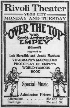 Ad for the new <i>Rivoli Theater</i>, as printed in the 15th September 1918 edition of <i>The Tampa Tribune</i> (390KB PDF)