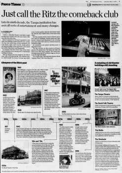 News of the theatre’s rebirth, as printed in the 3rd May 2008 edition of the <i>Tampa Bay Times</i> (2.2MB PDF)