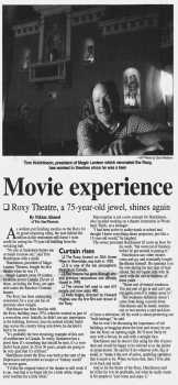 News of the theatre’s 2005 reopening following renovation, as printed in the 30th September 2005 edition of <i>The Saskatoon Star-Phoenix</i> (350KB PDF)