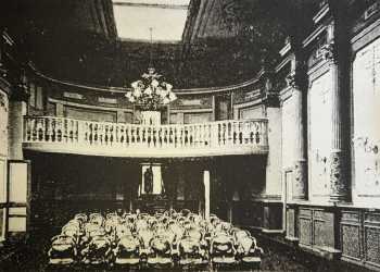 Rear Auditorium showing original balcony, long since removed – date unknown, courtesy <i>Craig-y-Nos Castle Archives</i> (JPG)