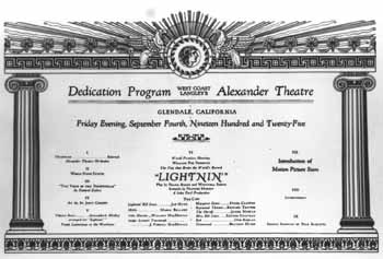 Dedication Program from the opening night on 4th September 1925, courtesy National Register of Historic Places (150KB PDF)