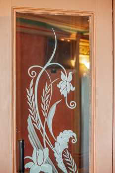 Balboa Theatre, San Diego: Door Engraving Closeup