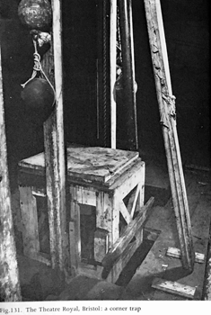 Trap Mechanism, understage, prior to removal in 1977 (JPG)