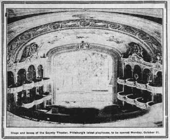 Photo of the auditorium, as printed in the 23rd October 1904 edition of <i>The Pittsburgh Post</i> (JPG)