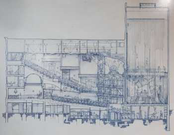 Byham Theatre, Pittsburgh, American Northeast (outside New York City): Rendering of the envisaged fully renovated theatre, located in Lobby Corridor, by Albert L. Filoni, AIA