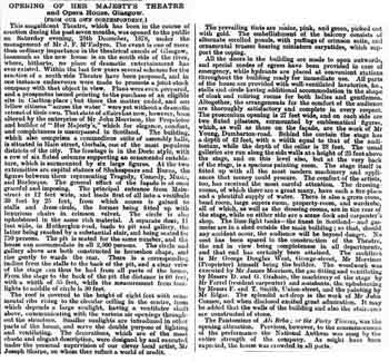 Review of the opening night at Her Majesty’s Theatre and Royal Opera House as printed in the 5th January 1879 edition of the <i>The ERA</i>, courtesy HathiTrust (920KB PDF)