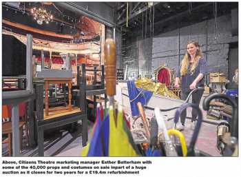The theatre holds a sale of 40,000 props and costumes in late June 2018, as printed in the 30th June 2018 edition of the <i>Evening Times</i> (JPG)
