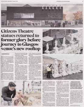 News article about the restoration and return of the theatre’s six statues, as printed in the 27th February 2021 edition of <i>The Scotsman</i> (1.8MB PDF)