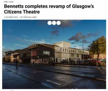 News of Bennetts completion of work on the project, as published by the <i>Architects’ Journal</i> on 1st October 2025 (4.4MB PDF)