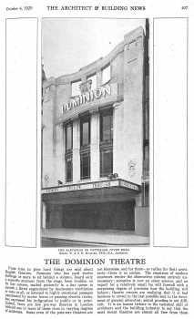 7-page feature on the new theatre, as printed in the 4th October 1929 edition of <i>The Architect & Building News</i> (4MB PDF)