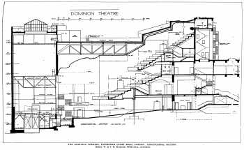 Longitudinal Section, as printed in the 4th October 1929 edition of <i>The Architect & Building News</i> (1.6MB PDF)
