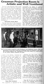 An article on the theatre’s “artistic” projection booth, as featured in the 18th November 1922 edition of <i>Exhibitors Herald</i> (470KB PDF)