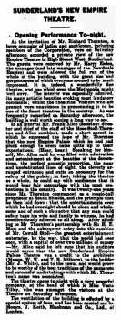 News of the theatre’s opening, as printed in the 1st July 1907 edition of <i>The Newcastle Daily Chronicle</i> (355KB PDF)
