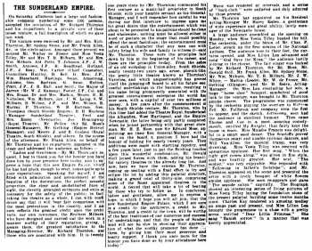 News of the theatre’s opening, as reported in the 6th July 1907 edition of <i>The Era</i> (515KB PDF)