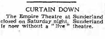 News of the theatre’s closing in early May 1959, as printed in the 4th May 1959 edition of <i>The Guardian</i> (90KB PDF)