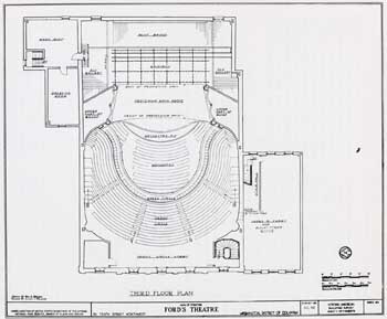 Ford’s New Theatre (1968) reconstructed Family Circle level; courtesy University of Georgia and scanned online by the Internet Archive (JPG)
