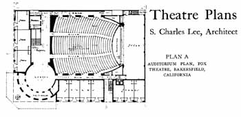 Plan of the Fox Bakersfield, as featured in the 28th December 1929 edition of <i>Motion Picture News</i>, courtesy Media History Digital Library (JPG)