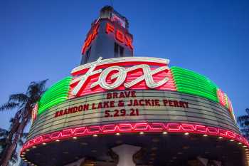 Fox Theater Bakersfield: Marquee at Night Closeup