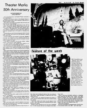 Report on the theatre’s 50th anniversary, as printed in the 15th December 1979 edition of <i>The Hanford Sentinel</i> (810KB PDF)
