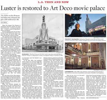 News of the theatre’s reopening, as printed in the 26th April 2009 edition of the <i>Los Angeles Times</i> (1.1MB PDF)