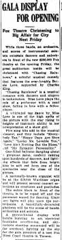 News of the upcoming gala opening for the theatre, as printed in the 6th April 1930 edition of <i>The Arizona Daily Star</i> (580KB PDF)