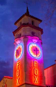Visalia Fox Theatre: Clock Tower Closeup