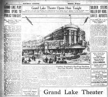 News of the theatre’s opening, as printed in the 6th March 1926 edition of the <i>Oakland Tribune</i> (1MB PDF)