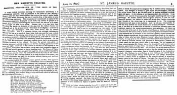 Review of opening night, as printed in the 29th April 1897 edition of <i>The St James’s Gazette</i> (1.2MB PDF)