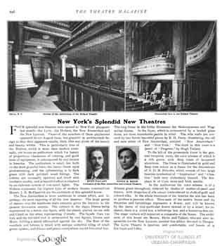 Review of the Theatre (alongside the Lyric, New Amsterdam, and New Lyceum) as published in the December 1903 edition of <i>The Theatre Magazine</i>, held by the University of Illinois at Urbana-Champaign and digitized by Google (1.2MB PDF)