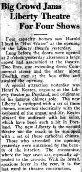 News of crowds at the theatre’s opening, as printed in the 5th April 1925 edition of <i>The Daily Astorian</i> (580KB PDF)