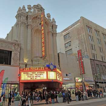 Los Angeles Theatre: Facade from Left
