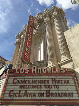 Los Angeles Theatre: Marquee by day