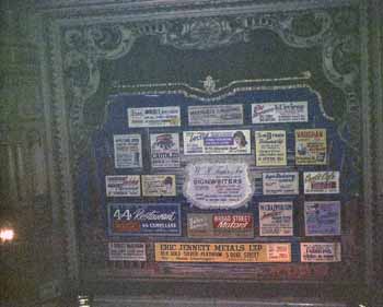 The theatre’s advertising curtain (probably the safety/fire curtain) as photographed in 1969 by Richard Roper (JPG)