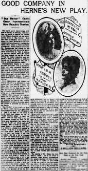 Review of the theatre’s opening, as printed in the 28th September 1900 edition of the <i>Evening World</i> (1.3MB PDF)