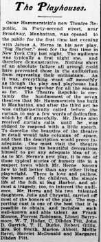 Review of the theatre’s opening, as printed in the 28th September 1900 edition of <i>The Times Union</i> (460KB PDF)