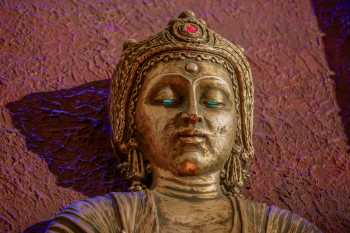 Oriental Theatre, Milwaukee, American Midwest (outside Chicago): Buddha statue closeup