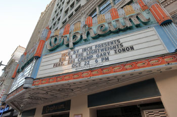Orpheum Theatre, Los Angeles: Marquee Closeup By Day