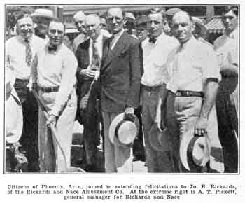 Photo of the ground-breaking ceremony for the new theatre, from the 8th July 1927 edition of <i>Motion Picture News</i>, held by the Museum of Modern Art in New York and digitized by the Internet Archive (JPG)