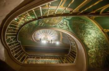 Orpheum Theatre, Phoenix: Peacock Staircase, from Basement looking vertically up to Mezzanine level