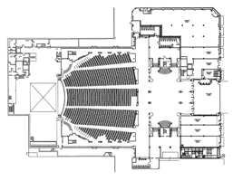 Building Plan, Stage/Orchestra-level, from theatre tech pack (350KB PDF)