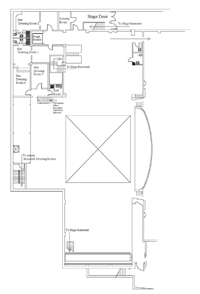 Stage-level Plan from theatre tech pack, not to scale (110KB PDF)