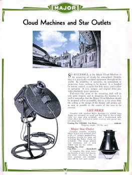 “Cloud Machines and Star Outlets” from the <i>Major Equipment Company</i> catalogue of 1931, featuring the Atmospheric lighting equipment installed into the Paramount Theatre at its opening (200KB PDF)